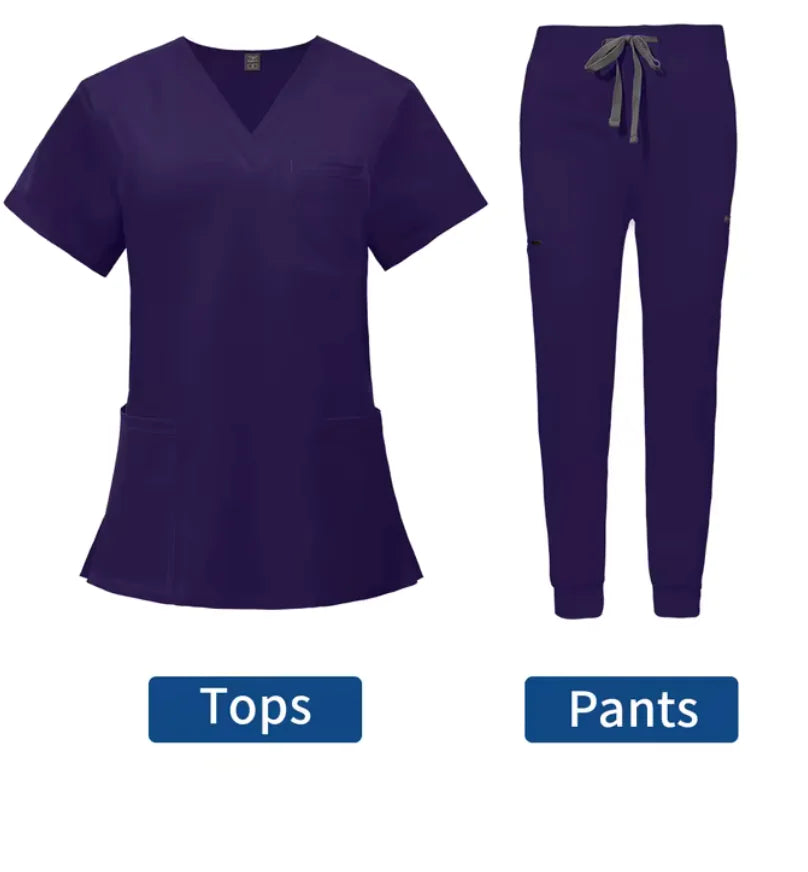 Medical Healthcare Scrubs Uniforms Outfit Set