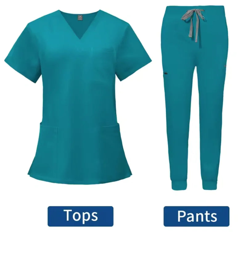 Medical Healthcare Scrubs Uniforms Outfit Set