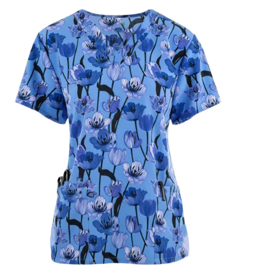 Printed Loose Casual Women's Nurses' Uniform