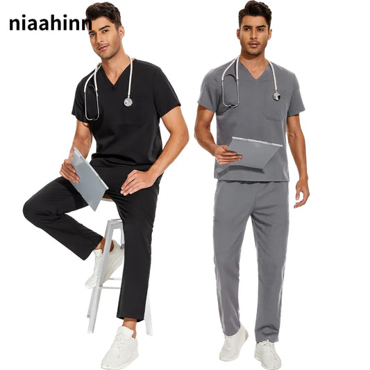 Men's Scrubs Medical Uniform Lab Set Male Wholesale Clinic Hospital