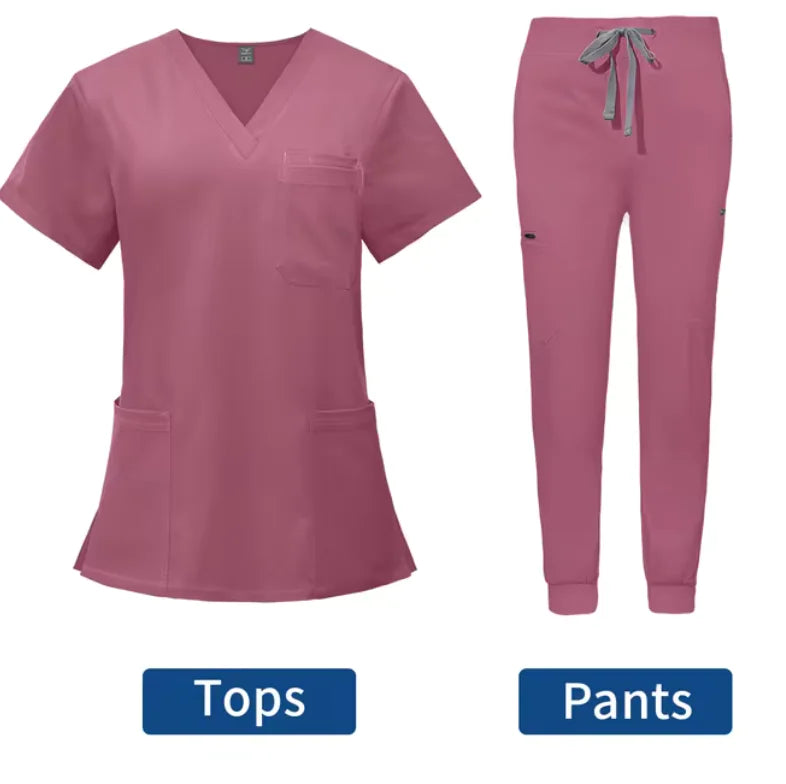 Medical Healthcare Scrubs Uniforms Outfit Set