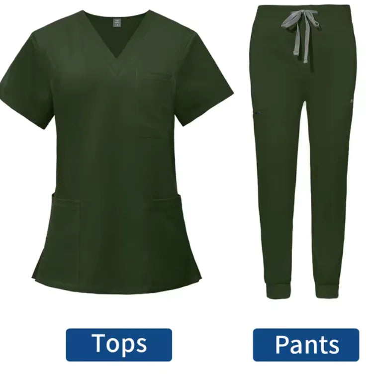 Medical Healthcare Scrubs Uniforms Outfit Set