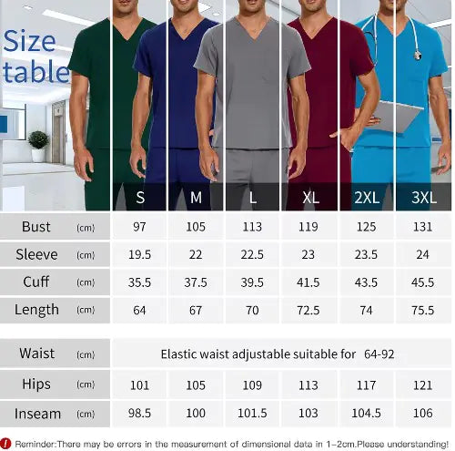 Men's V-Neck Medical Uniform Scrub Outfit