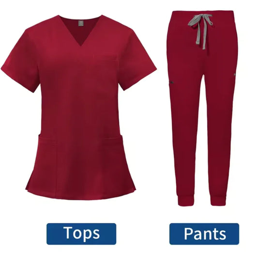 Medical Healthcare Scrubs Uniforms Outfit Set